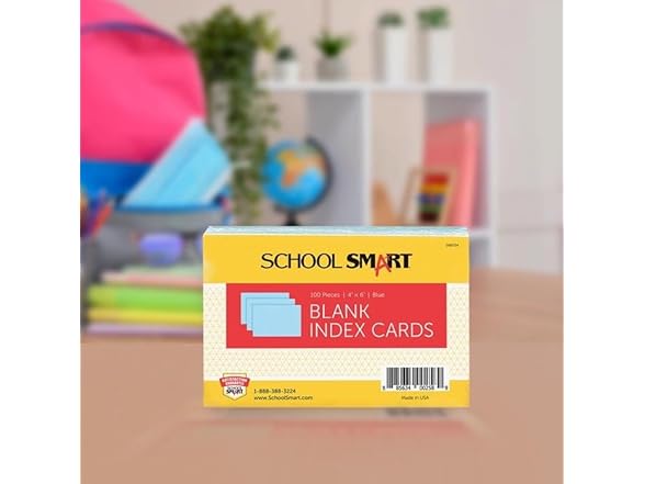 School Smart Index Cards Blue 100ct