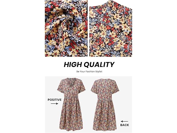 Prettygarden Women (M) Summer Short Sleeve V Dress
