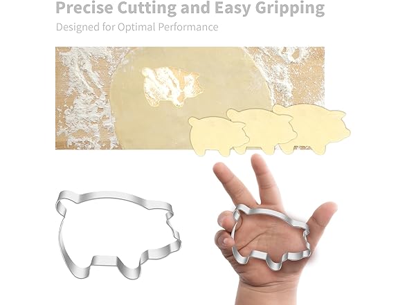 NIIIYTYB 3 Pack Pig Cookie Cutter Set