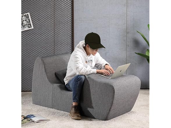 Zinus Lotus Chaise Lounger Foam Dk Grey