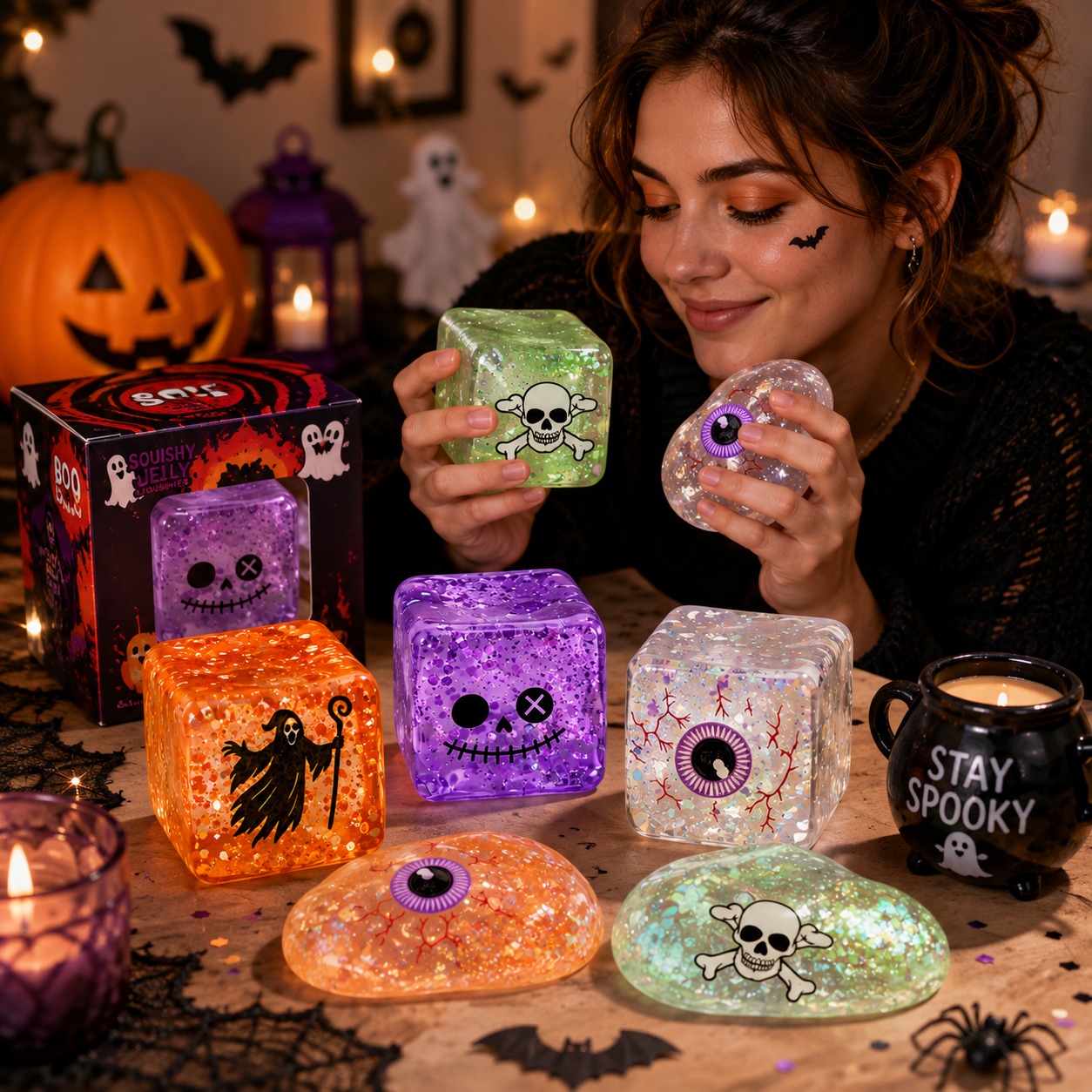 Halloween Jelly Cube Squishy 2-Pack Mystery Set - Gallery 14