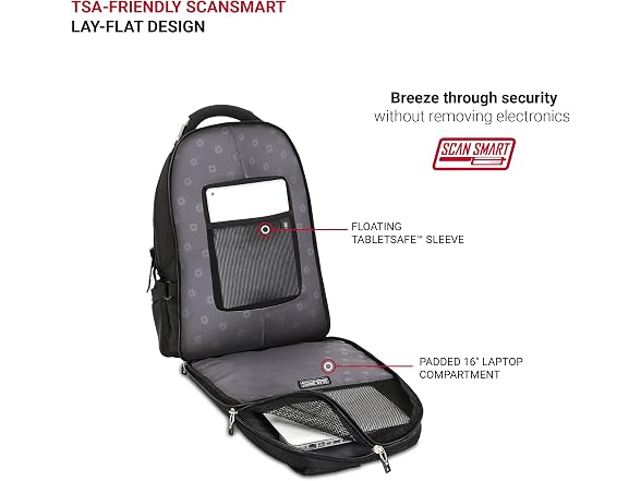 SwissGear 2769 ScanSmart Laptop Backpack,Black