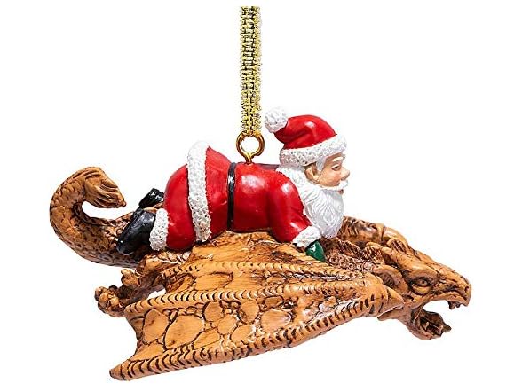 Santa Snowdragon Holiday Ornament