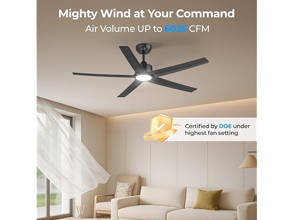 ocioc 52 inch Black Ceiling Fan