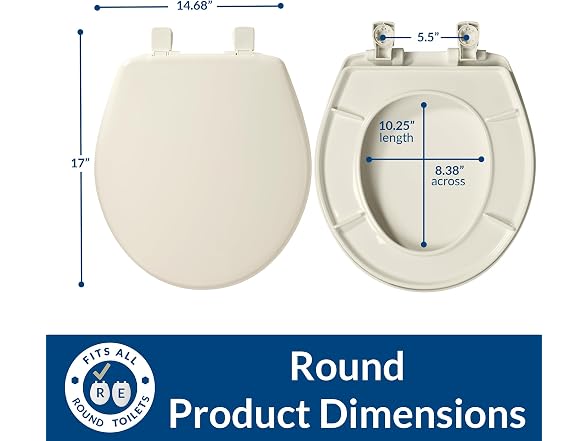 Bemis Slow Close Toilet Seat, Easy Clean Hinges
