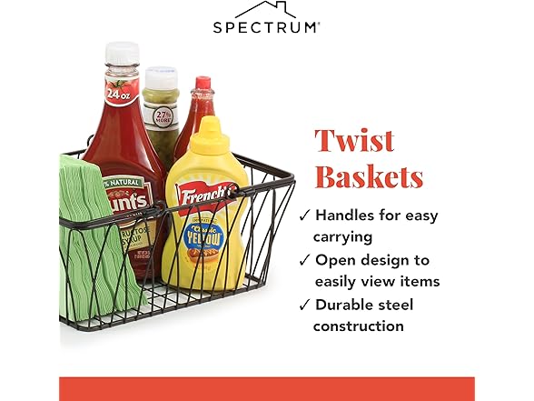 Spectrum Twist Wire Basket for Organizing