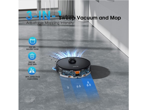 SHELIKI 3-in-1 Robot Vacuum and Mop