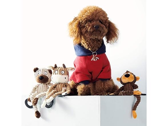 Dog Squeaky Plush Toy Durable Monkey Squeak