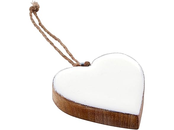 Handcrafted Enameled Wood Heart Ornaments in Glass Jar, Set of 24 - Gallery 2