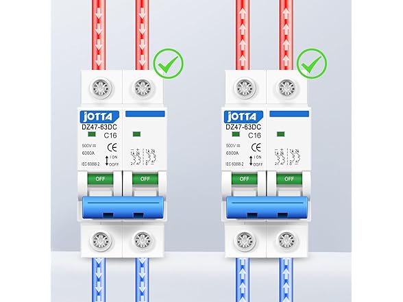 JOTTA DC 500V Circuit Breaker 16A 2pk
