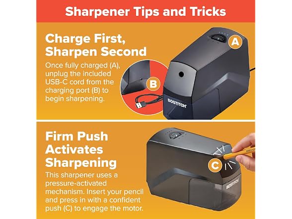 Bostitch Portable Rechargeable Battery Pencil Sharpener