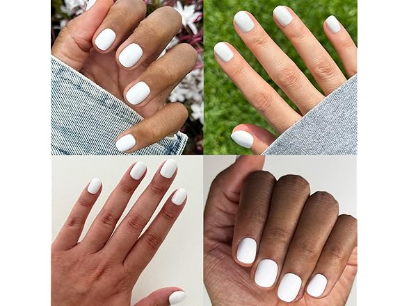 Olive & June Instant Mani Press On Nails (Glue) | Crisp White