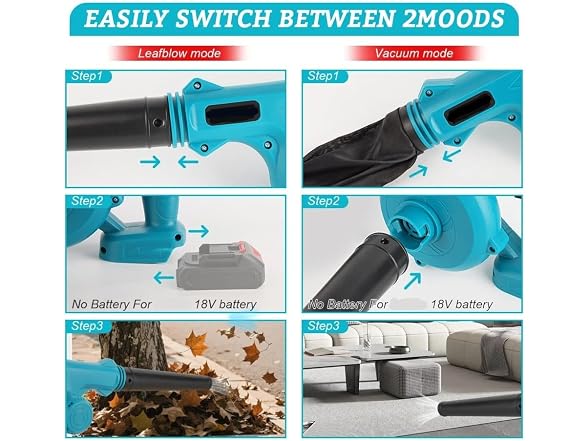 ZRATFWLJMDK GAR-53 Cordless Electric Leaf Blower 18V