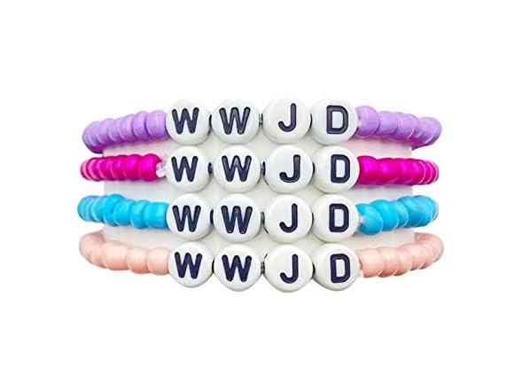 Taichell 4Pcs WWJD Bracelets