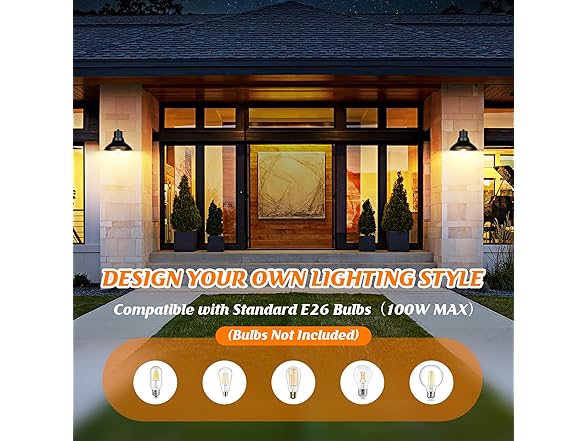 VerRon 2-Pack Outdoor Light Fixtures Wall Mount