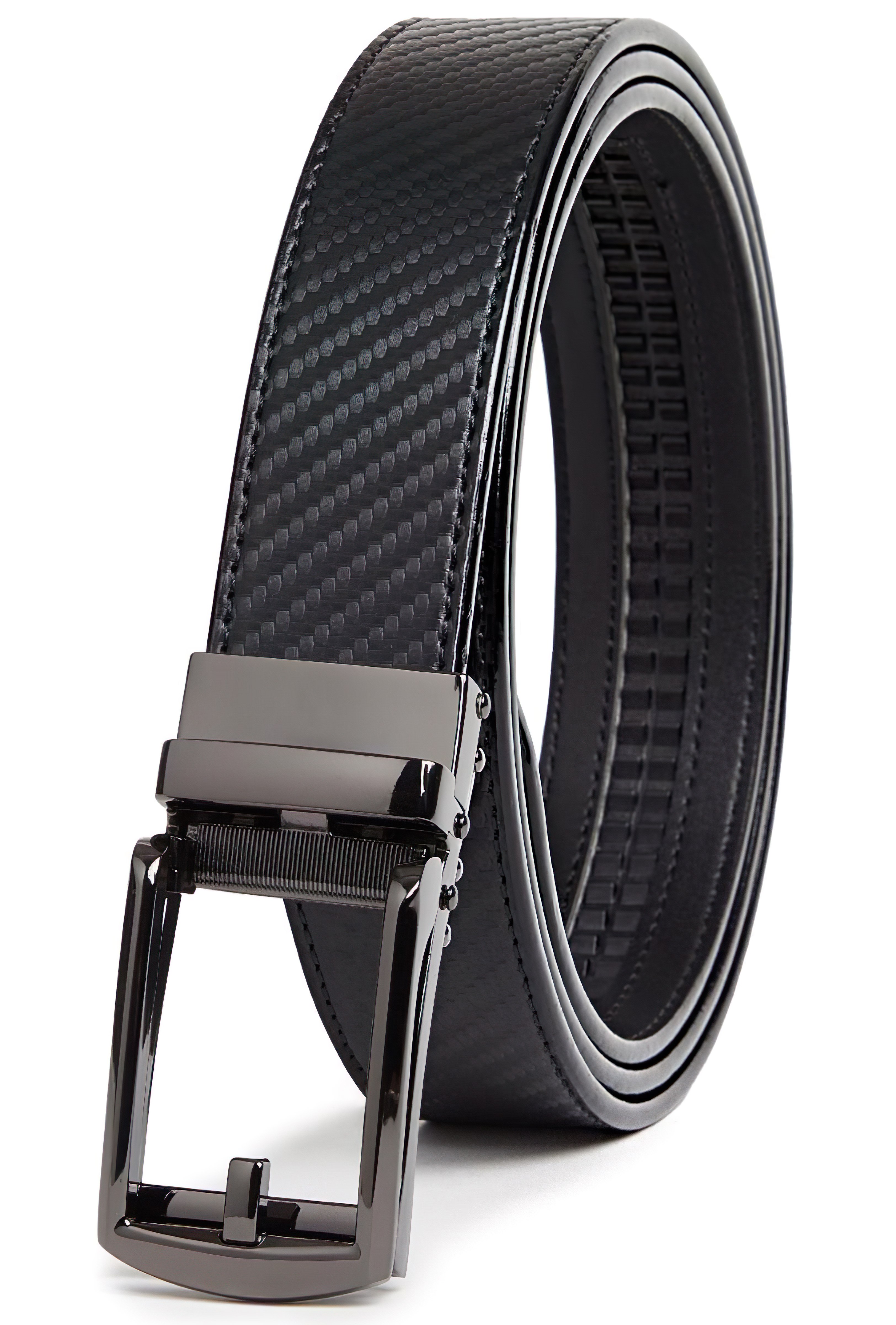 Carlo Fellini Mens Leather Ratchet Belt - Gallery 27