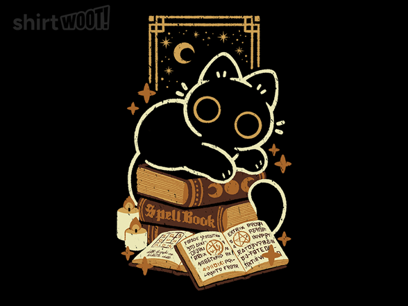 Cute Black Cat on Spellbooks