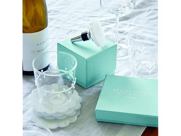 MARIPOSA White Scallop Acrylic Coaster Set of 4