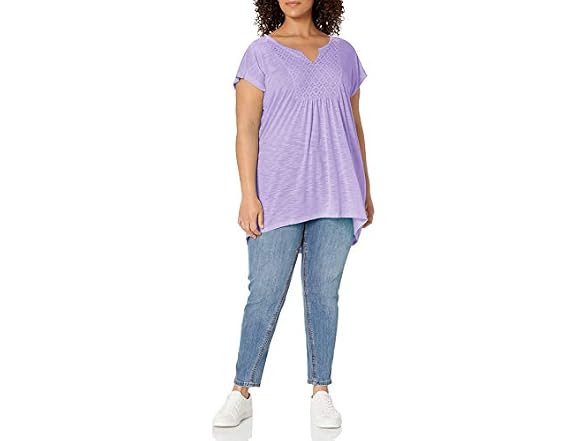 Just MY Size Women (1X) Crochet Bib Tunic Shirt