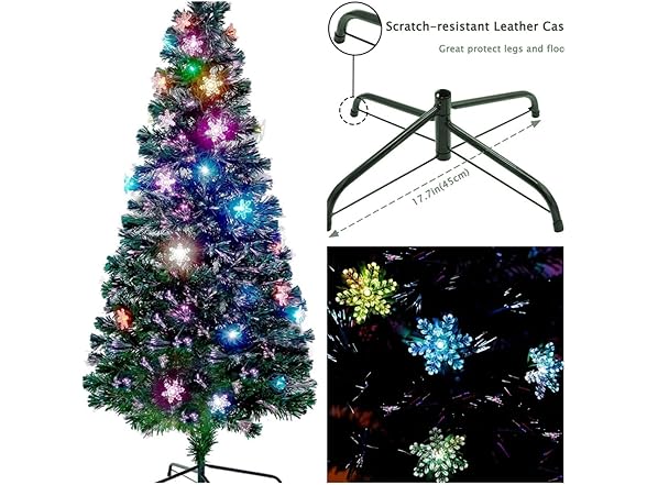 KISIQI 6Ft Artificial Pre-lit Christmas Tree