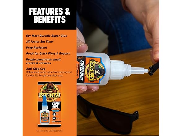 Gorilla Ultimate Super Glue, Pack of 2