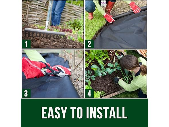 Garsum 3ft x 50 ft 5Oz Double Layer Weed Barrier