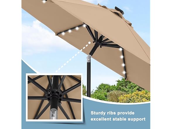 ABCCANOPY 7.5FT Durable Solar Led Patio Umbrella - Gallery 5