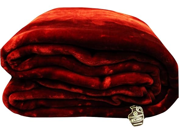 Solaron King Solid Burgundy Korean Mink Blanket