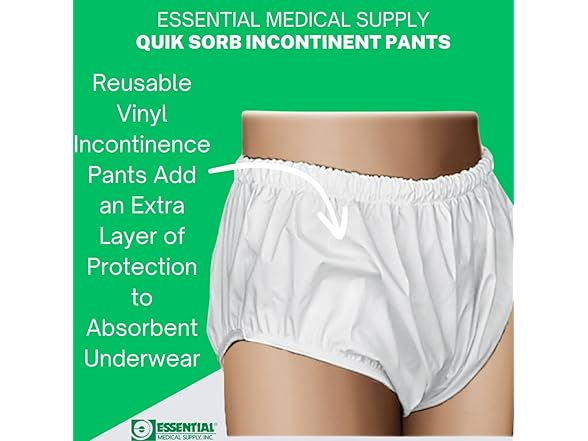 Essential Medical Reusable Vinyl Incontinent Pants 