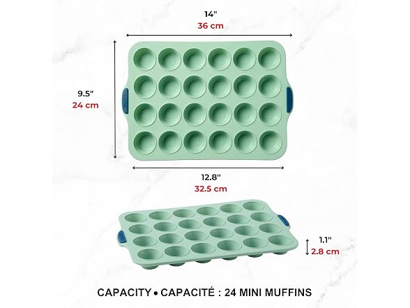 Starfrit 24-Cup Mini Muffin Pan Green