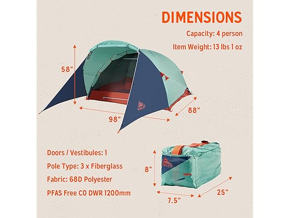 Kelty Rumpus 4 Person Freestanding Tent