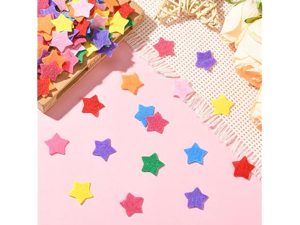 SUNNYCLUE 1 Box 300Pcs Star Felt Shapes