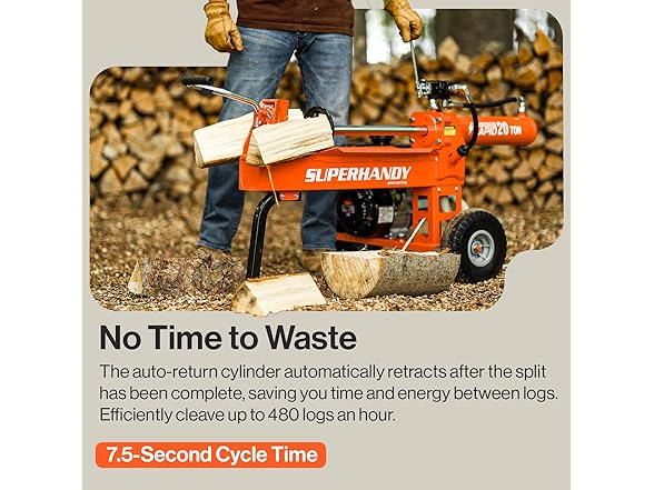 SuperHandy Log Splitter - 20 Ton 7HP
