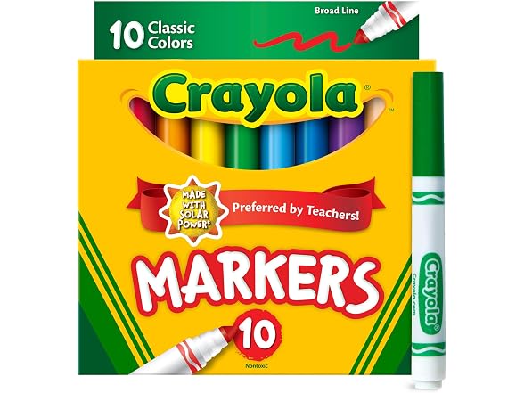 Crayola Broad Line Markers, Classic Colors 10