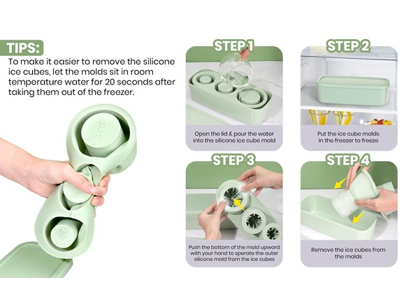 1947KITCHEN Silicone Cylinder Ice Mold Cube Tray