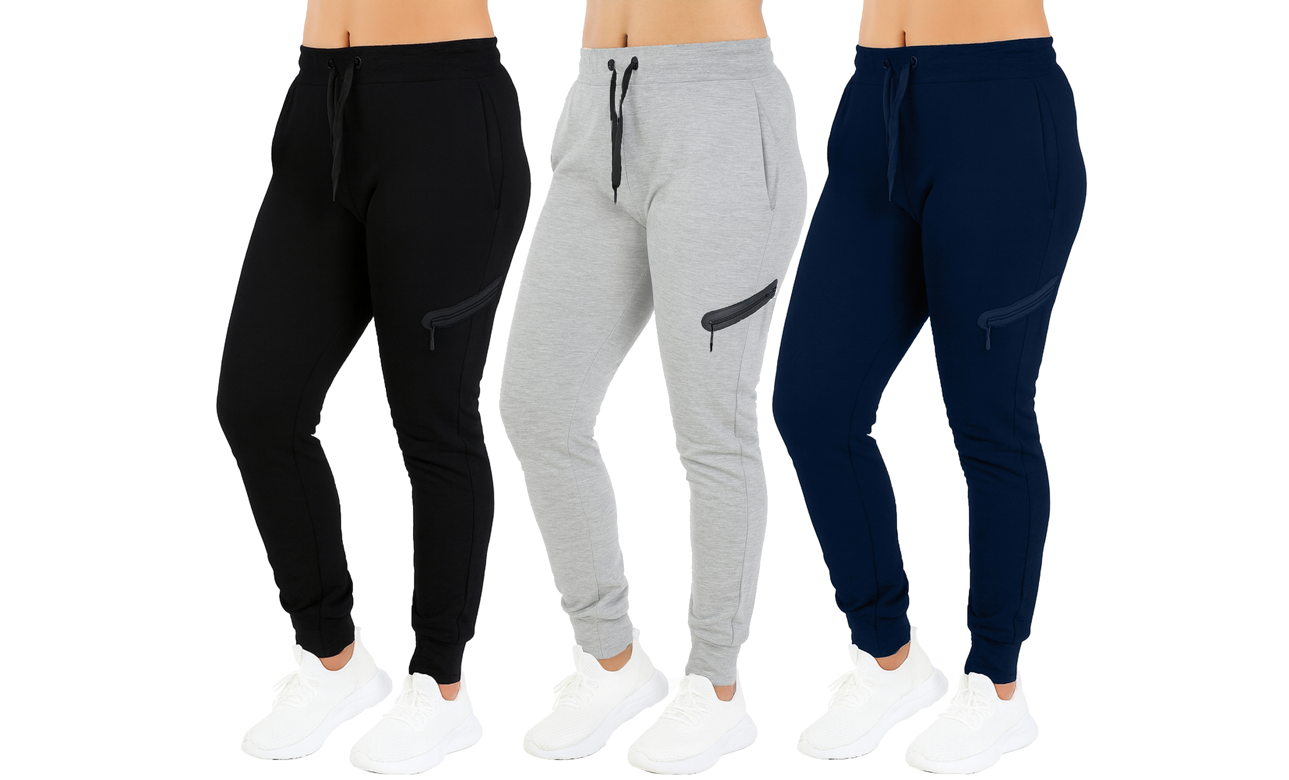 3Pk Womens Tech Fleece Jogger Pants - Gallery 13