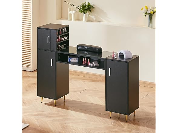 VEVOR Manicure Table, Glass Top Nail