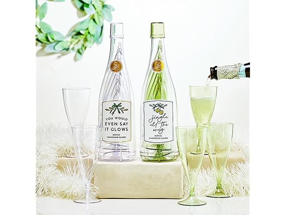 Santa Barbara Design Studio Acrylic Champagne Bottle with 5 Glasses