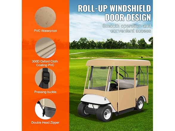 Golf Cart Enclosure, with 4-Sided Fairway
