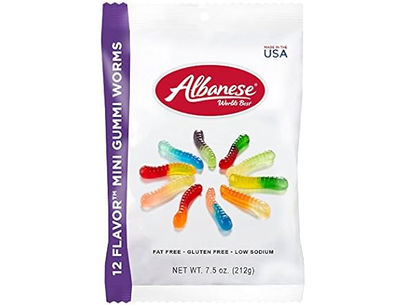 Albanese Gummy Worm Mini 12 Flavor 7.5 Oz