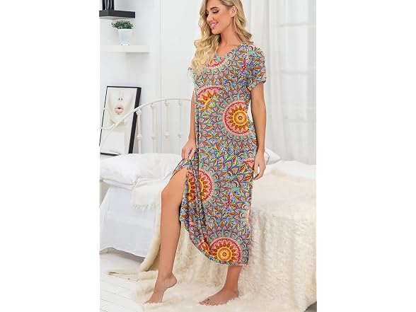 PrinStory Women (XXL) Long Nightgown Sleepwear