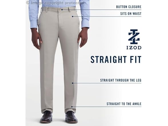 Izod Men (36W x 32L) American Chino Flat Pant