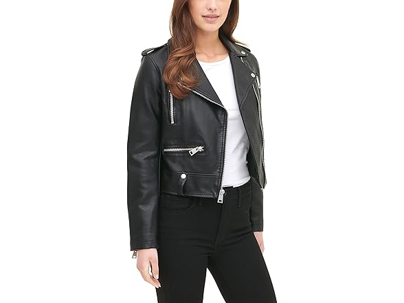 Levis Womens Faux Leather Motorcycle Jacket