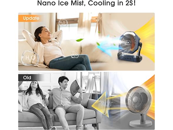 Ausic Portable Misting Camping Fan