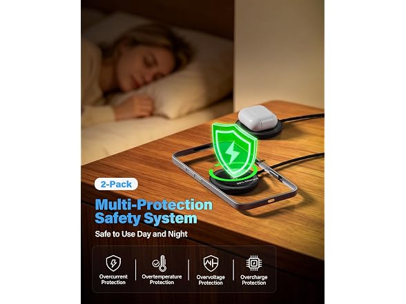 TAGZILO 2-Pack 25W Wireless Charger Black
