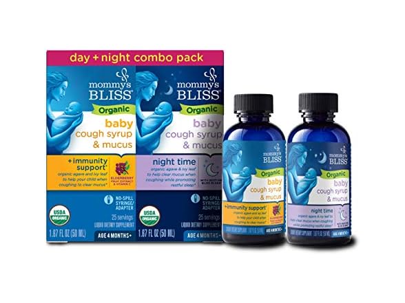 2PK Mommy's Bliss Organic Baby Cough Syrup & Mucus Relief