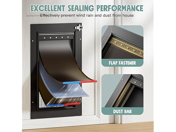 Pet Door Aluminum 3 Flaps
