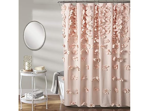 Lush Decor Riley Shower Curtain, 72" W x 72" L Blush