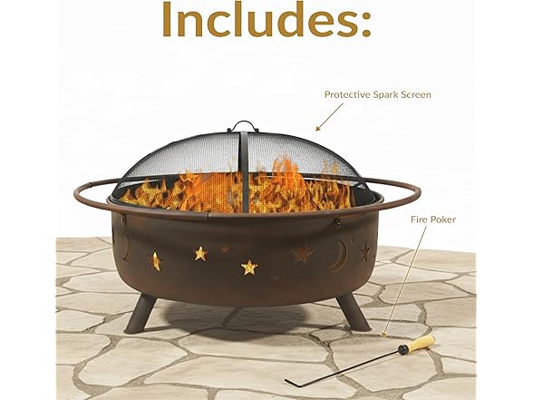 Sunnydaze Decor 42" Steel Cosmic Fire Pit