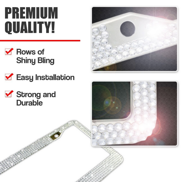 Zone Tech GA0057 Rhinestone License Plate Frames - Gallery 7